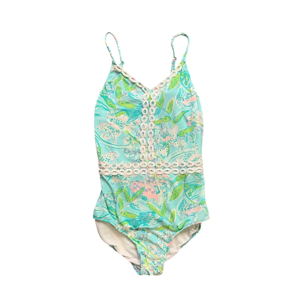 Купальник Lilly Pulitzer для девочек 14 Multi Sway This Way пляжный с цветочным рисунком цельный - Изображение 1 из 4
