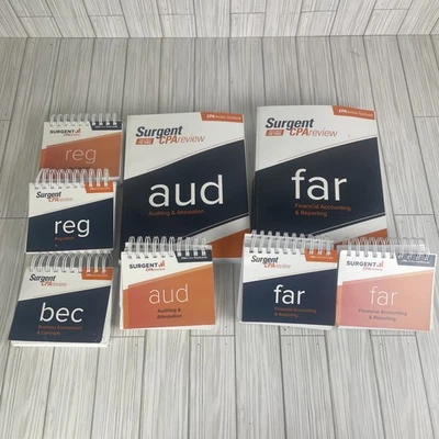 Surgent CPA Review 9th Edition 2 Book Set + 6 Review Flash Cards Foto 1 de 4