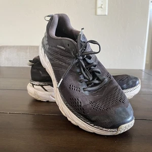 Hoka One One Clifton 6 Black White Running Shoes Women - Picture 1 of 8