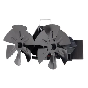 Ventilateur de chemin��e �� distribution de chaleur efficace double t��te mural - Picture 1 of 12