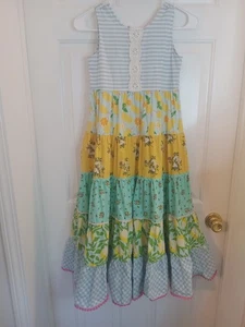 Matilda Jane Sweet Trip Maxi Dress Sz 8 Girls Lemons Spring Summer Beach Vacatio - Picture 1 of 13