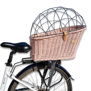 Wicker Dog Trunk Bike Basket Trunk Transporter Pink XL - Picture 1 of 7