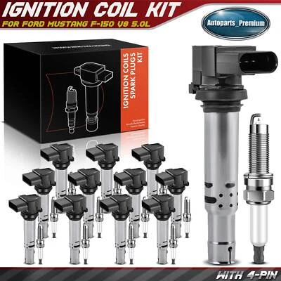 12x bobina de ignição e 12x kit de vela de ignição de irídio para Audi A8 Quattro 2012-2016 6.3L - Imagem 1 de 4