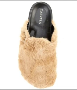 Carvela Berserk Faux Fur Slippers☆Brown☆Women's 7.5M - Picture 1 of 5