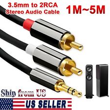 Aux Auxiliary 3.5mm Audio Male to 2 Rca Y Male Stereo Cable Cord Wire Mp3 iPod