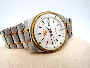 Vintage Beautiful Seiko 5 Five 7S26-3160 Automatic Watch 24 HR Bright White Dial - Picture 1 of 16