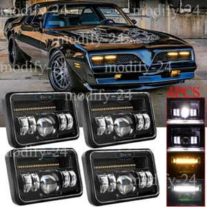 4pcs 4x6" LED Headlights Hi/Lo Beam DRL fit Pontiac Firebird Trans AM 1977-1981 - Picture 1 of 10