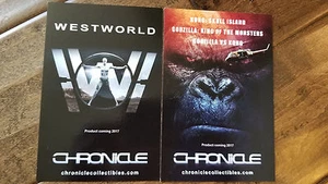 2017 SDCC COMIC CON CHRONICLE WESTWORLD GODZILLA KING KONG SKULL PROMO CARD - Picture 1 of 1
