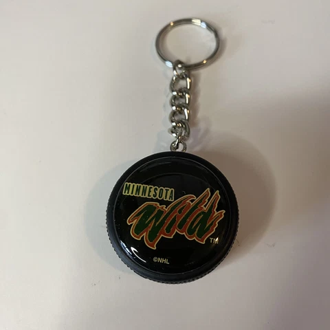 vintage Inglasco Minnesota Wild NHL Mini Hockey Puck Keychain Cover