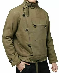 Abrigo sin mangas vintage sueco de motocicleta para hombre invierno ejército chaqueta de algodón - Imagen 1 de 4