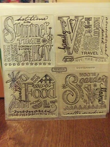 NEW Close to My Heart Acrylix Stamps D1218 Summertime BBQ Garden Vacation Card - Picture 1 of 7