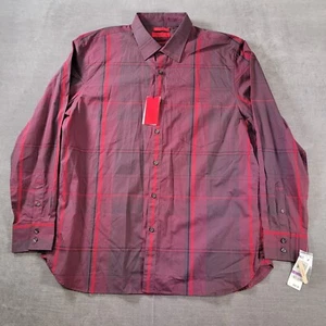 Alfani Modern Fit Red Plaid Button Up Shirt Mens Size XXL NEW - Picture 1 of 10