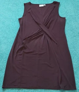 Simply Vera Wang Women Size XL Black Knit Faux Wrap Dress - Picture 1 of 7