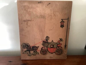 VINTAGE 1938 INK BLOTTER BOOK WITH CALENDAR & CART HORSE & CARRIAGE DECORATION - Picture 1 of 9