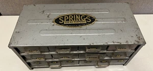 Vintage Ajax Wire Specialty Co Assorted Springs Metal 10 Drawer Box - Picture 1 of 9