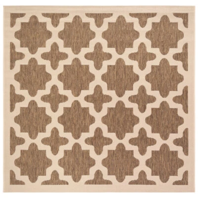 SAFAVIEH Indoor Outdoor CY6913-242 Courtyard Brown / Bone Rug - Image 1 of 4