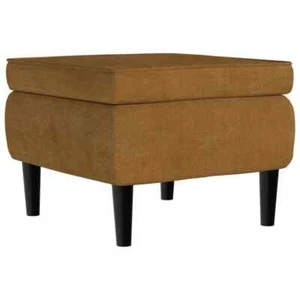 Hocker mit Holzbeinen braun Samt 52x52x elegantes Wohnzimmer modernes Design - Bild 1 von 5