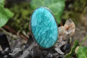 Amazonite Ring 925 Sterling Silver Handmade Gemstone Jewelry Women Gift - Picture 1 of 5