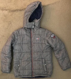 Youth Boys Tommy Hilfiger  Full Zipper Red,, Gray Winter Jacket Size L - Picture 1 of 9