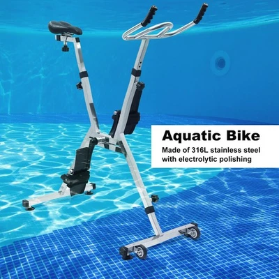 Bicicleta Acuática de Acero Inoxidable Ejercicio Subacuático Fitness Bicicleta Piscina Equipo Foto 1 de 4