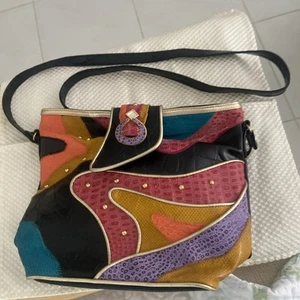 CHATEAU VINTAGE SIMULATED LEATHER PATCHWORK PURSE 1980’s - Bild 1 von 17