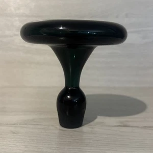 Vintage Blenko Glass Stopper Only Mushroom Shape Juniper Green One Year Color - Picture 1 of 11