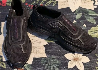 Кроссовки PRADA America's Cup нейлоновые вязаные технические без шнуровки - черные - 36,5 - Изображение 1 из 4