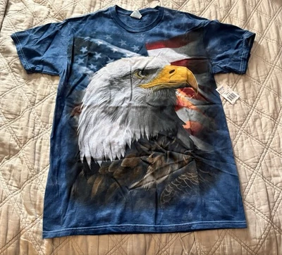 Eagle/American Flag Men’s Short Sleeve Shirt-Medium-NWT - Image 1 of 4