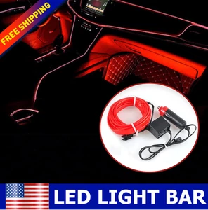 5M Red LED Light Glow Wire String Strip Rope Tube Decor Car Party Atmosphere New - Bild 1 von 13