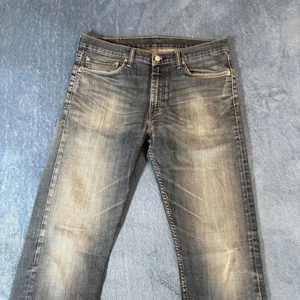 Levis 513 Jeans Mens 31x32 Blue Medium Wash Slim Straight Denim Red Tab Zip Fly - Picture 1 of 11