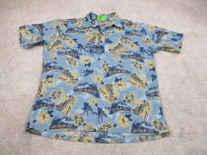 Camicia Reyn Spooner Joe Kealoha uomo grande blu giallo spiaggia stampa grafica floreale - Foto 1 di 16