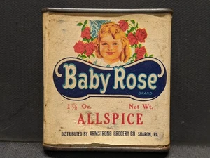 Seltene Rarität Baby Rose Gewürzdose. Armstrong Lebensmittelgeschäft Sharon Pennsylvania - Bild 1 von 9