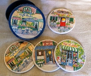 Posavasos French Country Paris Caja Café Santa Bárbara Cerámica Juego De 4 - Imagen 1 de 7