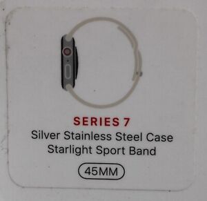 New ListingNEW Apple Watch Series 7 45mm Silver Stainless Steel/Starlight Band Cellular