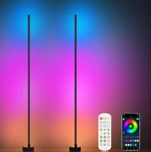 Corner Floor Lamp, 2 Pack LED Corner Lamp with App/Remote/Button Control, Smart - Picture 1 of 24