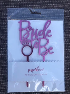 NEW Bride To Be Bridal Shower Engagement Ring Cake Topper Paper Love Pink - Picture 1 of 2