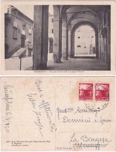 SANSEPOLCRO - AREZZO - PALAZZO COMUNALE E LOGGIE MARINI - VIAGG. 1950 -87738- - Picture 1 of 1
