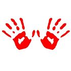 4Pcs Waving Hand Wave Sign Decal White / Red Car Decoration  Halloween Car Decal