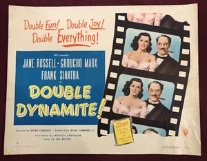 DOUBLE DYNAMITE HALF SHEET MOVIE POSTER 1952 GROUCHO MARX JANE RUSSELL SINATRA - Picture 1 of 6
