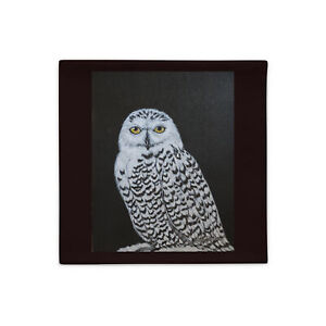Snowy the Owl 18"x18" Black White Throw Pillowcase Julie Belmont