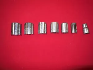 Vintage Craftsman 1/2 inch drive shallow standard sockets Made is USA 12 point - Picture 1 of 4
