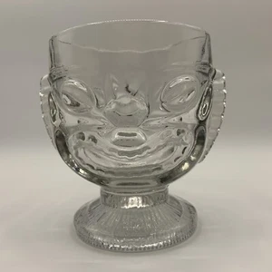 Vintage Tiki Hawaiian Happy and Sad Double Sided Face Clear Glass Mug - Picture 1 of 6