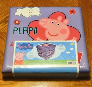 Peppa Pig Sit & Store plegable otomana 15x15x15 caja de juguetes de almacenamiento ¡RARA NUEVA! - Imagen 1 de 7