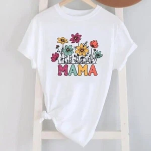 MAMA Garden Multicolor Women Printed Round Neck Short-Sleeve T-Shirt Gift Size L - Picture 1 of 1