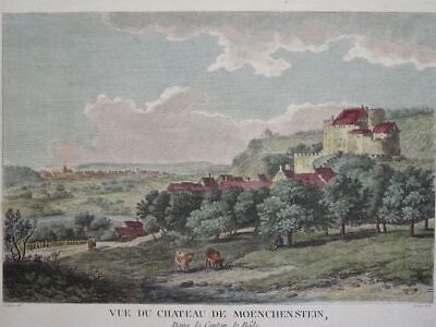 Chateau Mönchenstein Basel - Helman Kol. Kupferstich Schweiz Zurlauben - 1786 • 5€