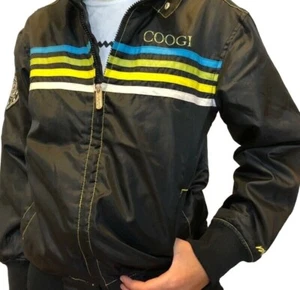 Coogi Boys Windbreaker Jacket Black Striped Full Zip Long Sleeve Coat Kids 8 - Picture 1 of 10
