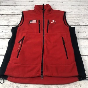 Ralph Lauren RLX Men’s Large Red & Navy Blue Performance Golf Vest American Flag - Picture 1 of 13