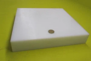 HDPE (Polyethylene) Sheet White, 2.00" Thick x 12" Wide x 12" Length - Picture 1 of 12