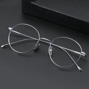 Ultralight Titanium Glasses Retro Round Eyeglass frames Women Men Full Eyewear - Picture 1 of 25