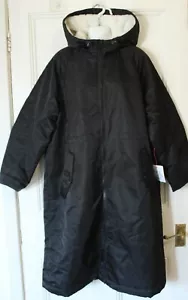 Abrigo de lluvia negro forrado borg forrado polar Petite de ASOS DESIGN - mediano - Nuevo - Imagen 1 de 8